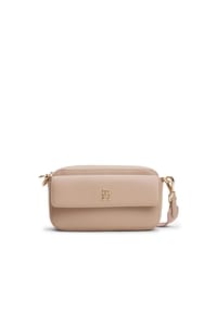 TOMMY HILFIGER - DISTINCT Umhängetasche, Kunstleder, Reißverschlussfach, für Damen - COASTAL TAUPE