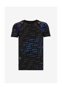 CIPO & BAXX® - T-Shirt Alloverprint mit Markenschriftzug - BLACK