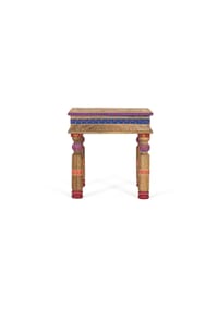 GINER & COLOMER - Couchtische aus Mangoholz, 46 cm, ethnischer Handwerksstil – 47 x 46 x 46 cm - mehrfarbig