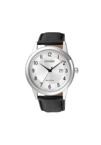 CITIZEN® LEATHER - Herrenuhr "AW1231-07A-WRB" - silber/schwarz