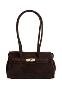 forty° - Handtasche Lanverra Echt Leder, Made In Italy - dunkelbraun