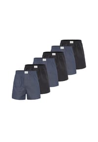 Lakeford & Sons - Boxer American Boxershorts Herren 6-Pack in klassischen Designs - dunkelblau/hellblau