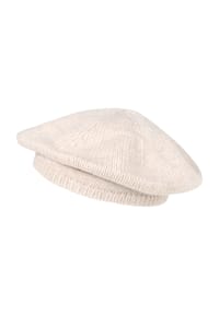 adagio - Baskenmütze, Strick, Panelstrickmuster, Kaschmiranteil, für Damen - beige