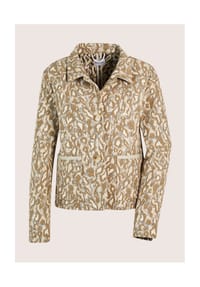 MADELEINE - Moderner Kurzblazer im Leo-Design - beige / cappuccino / multicolor