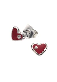zeeme KIDS - Ohrringe 925/- Sterling Silber 2 Zirkonia - weiß