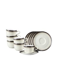 Seltmann Weiden Kaffeetassen mit Untertassen Terra 260 ml 6er Set - TERRA - beige