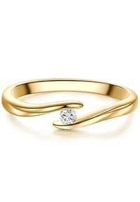 TRILANI 1934 - Ring Sterling Silber gelbgold Zirkonia weiß - gelbgold