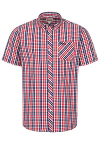 LONSDALE™ - Herren Kurzarmhemd schmale Passform BRIXWORTH - Blue/White/Black
