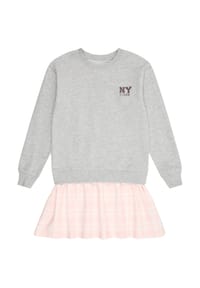 MANGUUN - Shirtkleid, Baumwolle, für Mädchen - 3 GRAU MELANGE
