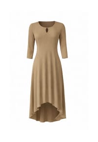 CAROLIN RICK - Jerseykleid Viskose wadenlang - Cognac