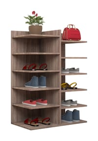 VCM. - Holz- Schuhregal | Maße: B. 60 x  H. 80 x T. 30 cm | 12 Fächer - Enosa - Sonoma-Eiche