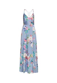 Vera Mont - Abendkleid mit V-Ausschnitt - Blue/Rosé