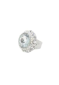 collezione alessandro® - Ring Victoria mit funkelnden Steinen, elastisch - silbern