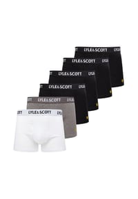 Lyle & Scott - Herren Boxershorts, 6er Pack - Barclay Core Trunks, Baumwoll-Stretch - Schwarz