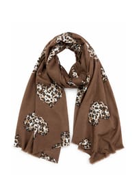 collezione alessandro® - Schal Leoherz warmer Winterschal mit Leo-Herz-Print - braun