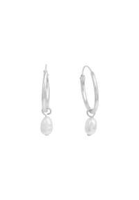 zeeme PEARLS - Creolen 925/- Sterling Silber 2 Perle - weiß