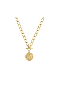 NOELANI - Damen Kette mit Anhänger "Greek Coin 2030643", Edelstahl - gold