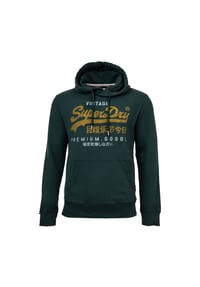 Superdry. - Herren Hoodie - VI Duo Classic Hood, Kapuze, Logo, einfarbig - Grün