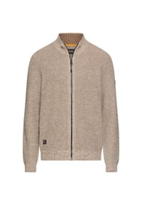 camel active - Kernige Strickjacke aus Baumwollgemisch - Beige