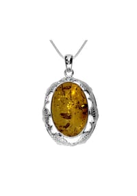 OSTSEE-SCHMUCK® - Kette mit Anhänger , Fischland 41x25 mm , Silber 925/000 - silber