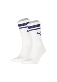 PUMA® - Unisex Sport-Socken, 2er Pack - Crew Heritage, Tennis, Frottee-Sohle, Streifen - Schwarz