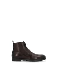 Kazar - Flache Leder-Schnürstiefel mit Schaft aus Knöchelschuhen - Braun