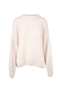 Seasons of April - Damen Pullover Rundhals, One Size, Gr. 36–42, weich und locker gestrickt ADELINA Strickpullover - Creme