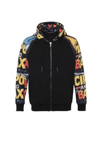 CIPO & BAXX® - Sweatjacke CL589 mit knalligen Comic-Grafiken auf den Ärmeln - BLACK