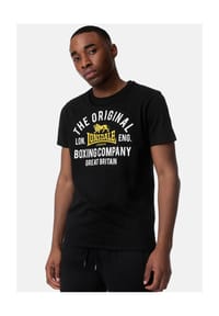 LONSDALE™ - Herren T-Shirt normale Passform CLOGHFIN - Black/Yellow/White