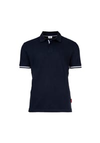 JOOP! JEANS - Herren Poloshirt - Amare, Polokragen, Streifen-Details, Baumwollmischung - Dunkelblau