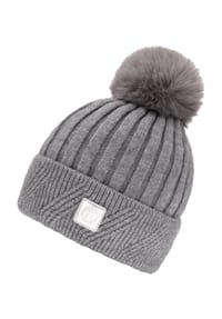 CHILLOUTS - Pudelmütze "Lenja", Patch, für Damen - 21 GREY