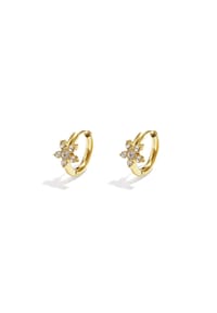 Adelia's - Creolen mit Blumenmotiv aus Edelstahl - goldfarben