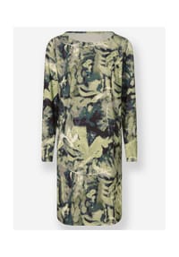 heine - Jersey-Kleid - khaki-lindgrün-bedruckt