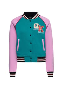 QUEEN KEROSIN - Collegejacke mit Raglanärmel Lucky Cat - grün