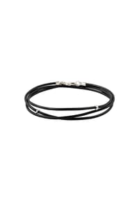 KUZZOÍ - Armband Lederband Herren 925 Sterling Silber - Silber