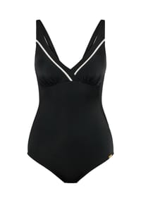 Charmline - Badeanzug, schmale Träger, für Damen - 358/NAVY-WHITE-SIL