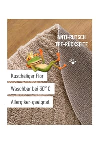 WECONhome Badteppich Fiete - Hoch-Tief-Effekt - Badteppich - anthrazit grau