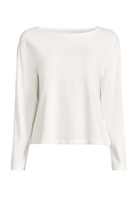 MANGUUN - Langarmshirt, U-Boot-Ausschnitt, für Damen - 1 SCHWARZ