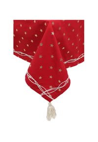 GALERIA home Tischdecke - HOHOHO/STARS ALLOVER - RED