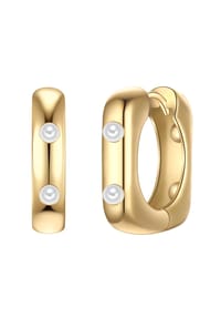 YOKOAMii - Damen Ohrringe aus Metall-Legierung in Gelbgold mit Perle (synth.) - gelbgold