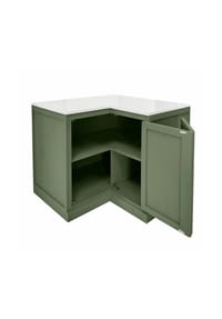 LOBERON - Eckschrank Lansbury grün/weiß - grün/weiß