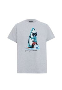 CAT by manii'ta lacitta - Graues T-Shirt mit Surferkatze - grau