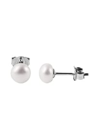 Adelia's Modern Essentials - Ohrringe – Ohrstecker aus 925 Silber mit Süßwasserperle - weiß
