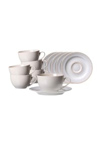 Ritzenhoff & Breker Kaffeetassen mit Untertassen Laredo 220 ml 6er Set beige - LAREDO - beige