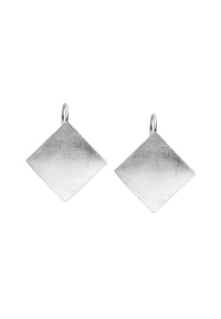 Nenalina - Ohrringe Basic Geo Viereck Brushed Trend 925 Silber - Silber