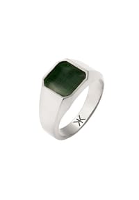 KUZZOÍ - Ring Siegelring Emaille Grün 925 Sterling Silber - Gold