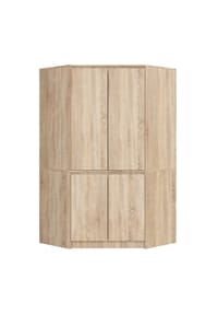 Akord - Eckkleiderschrank S100 mit 4 Türen und 6 Einlegeböden - artisan-eiche