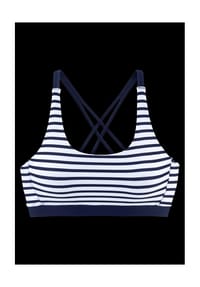 VENICE BEACH - Summer Bustier-Top, herausnehmbare Cups, für Damen - WHITE-NAVY-S