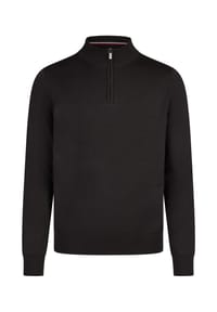 HECHTER PARIS - Strickpullover Classic mit Stehkragen und Front-Reißverschluss - Schwarz