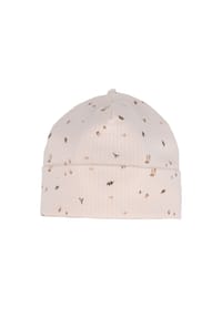 maximo® - BABY BOY-Umschlagmütze Jersey bedruckt, doppellagig - beigemeliert